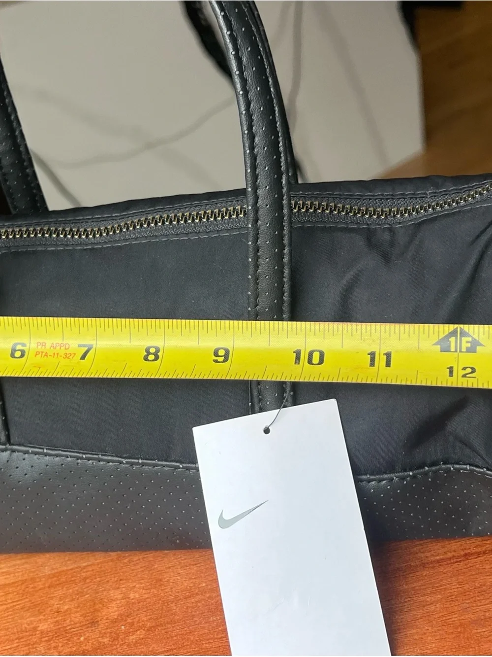 Nike Black Duffel Tote with Perforated Trim Classic Barrel